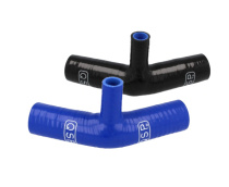 Silikonslang med Anslutning 45° - (19mm Anslutning) - Svart / Blå QSP Products